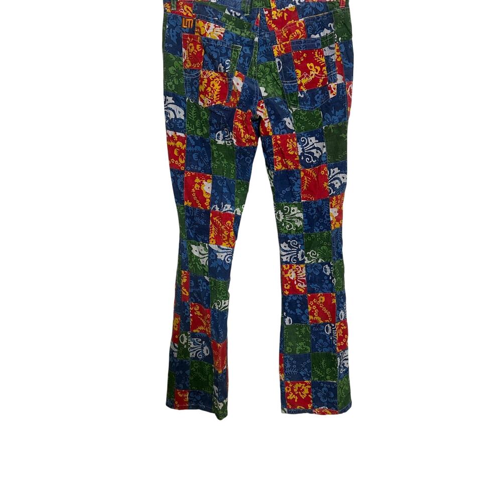 Loudmouth Golf Pants Patchwork Madras Multi Color Cotton Trousers SZ8 - Picture 6 of 8